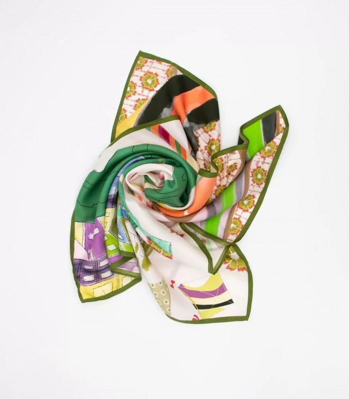 PANUELO SEDA YVONE VERT STORIATIPIC