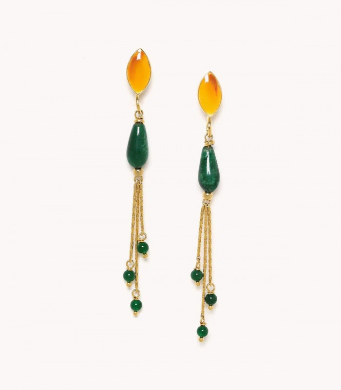 PENDIENTE AGATA VERDE NATURE BIJOUX