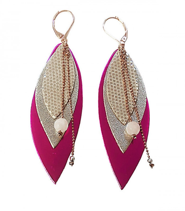 PENDIENTE NI UNE NI DEUX POP FUCHSIA