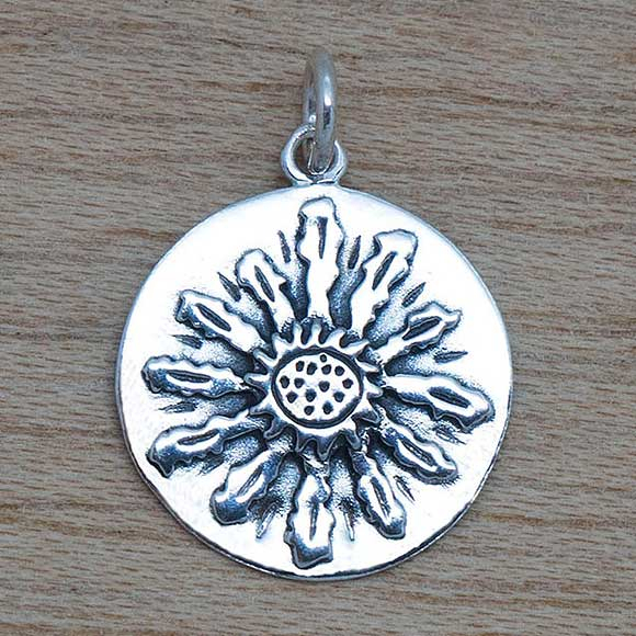 Producto vasco colgante EGUZKILORE de plata sobre base mitologÍa vasca artesanÍa TXUS GRUZETA