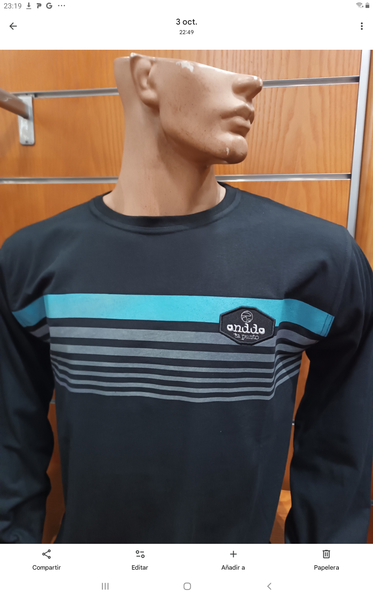 CAMISETA ONDDO TA PUNTO NEGRO/AZUL
