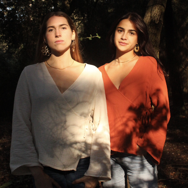 Top cruzado de algodón teja