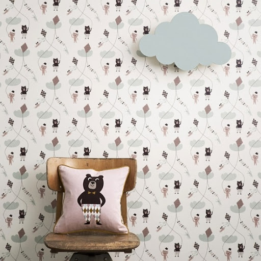 Encantador aplique de pared con forma de nube en color Mint