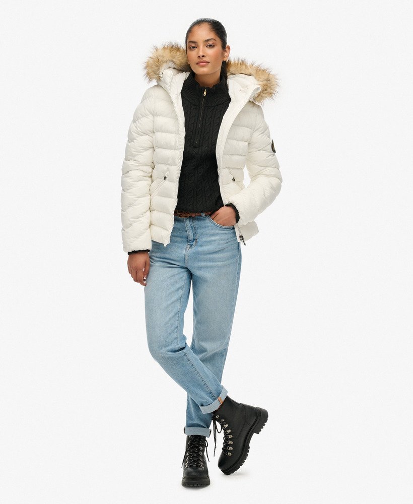 CHAQUETA ACOLCHADA BLANCA SUPERDRY