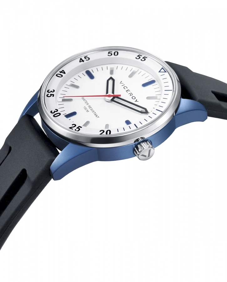 Viceroy Cadete Reloj Aluminio Azul Pulsera caucho negro