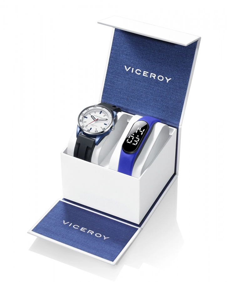 Viceroy Cadete Reloj Aluminio Azul Pulsera caucho negro