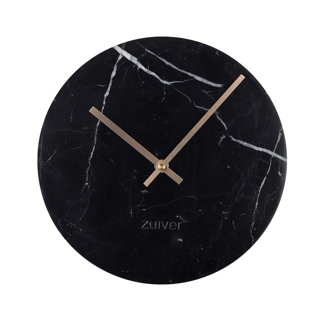 Reloj de pared de mármol negro